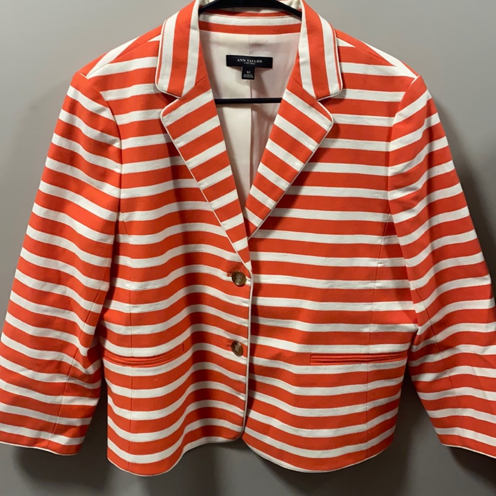 Ann Taylor Blazer Orange/cream